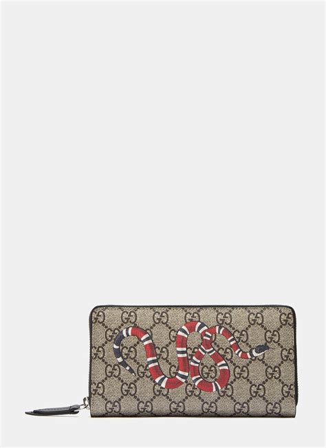 gucci snake zip wallet|Gucci zip around wallet small.